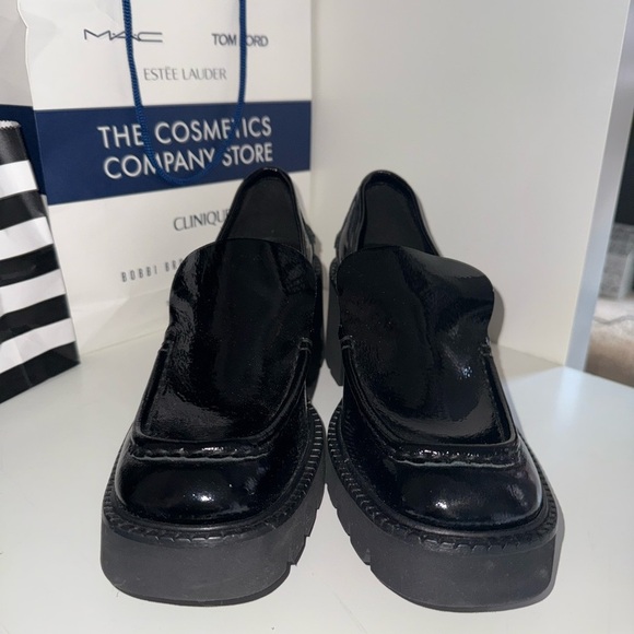 Pedro Garcia Zavanna Block Heel Loafer-  BLACK PATENT PLATFORM - Picture 2 of 7